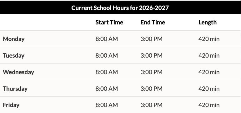 Bell Schedule